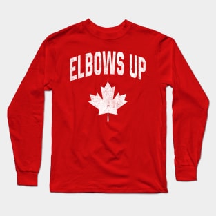 Elbows Up Canada Proud Canadian Vintage Long Sleeve T-Shirt